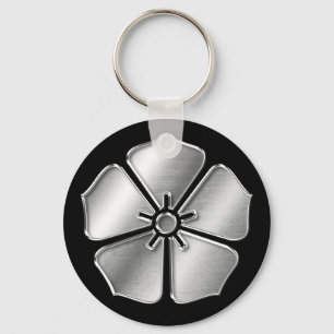 Porte-clés Akechi Clan Kamon Argent Chrome