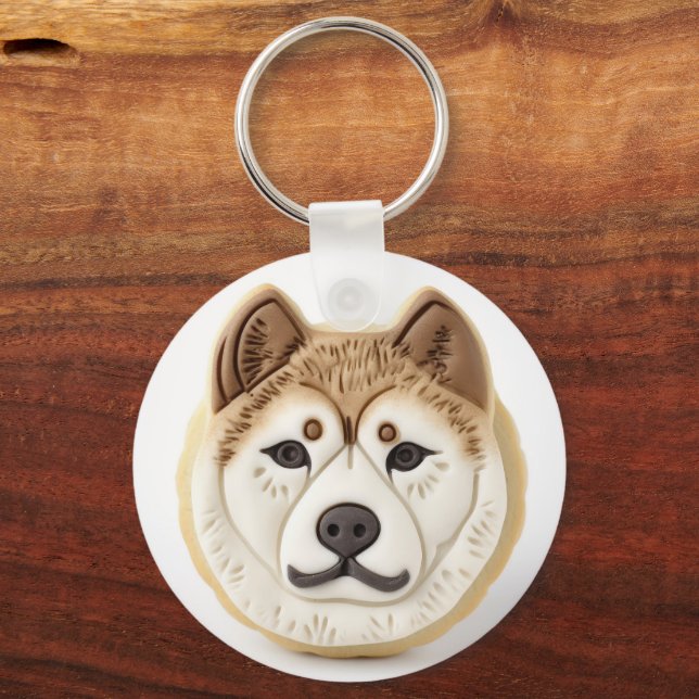 Porte-clés Akita Chien 3D Inspiré (Recto)