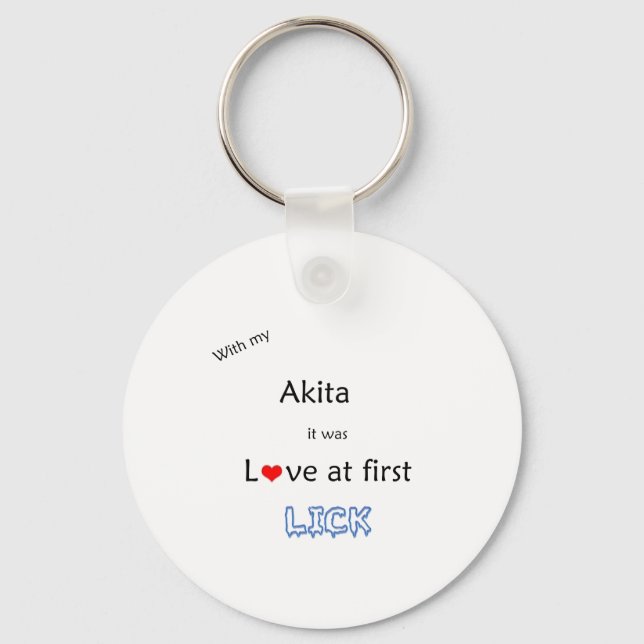 Porte-clés Akita Lick Design (Recto)