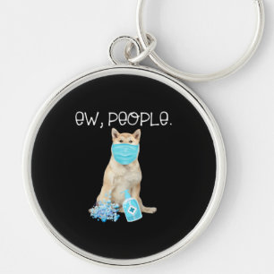 Porte-clés Akita people dog wearing a face masgik