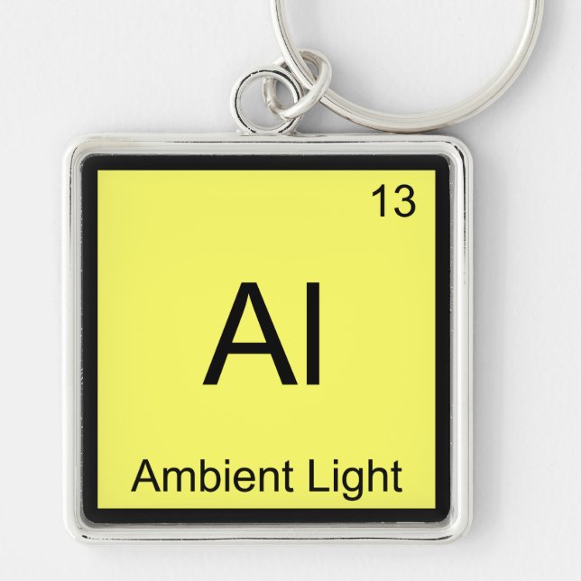 Porte-clés Al - Lumière ambiante Symbole d'élément de chimie  (Devant)