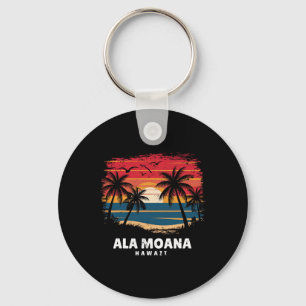 Porte-clés Ala Moana Beach Hawaï Surfeur Palmier Souvenir