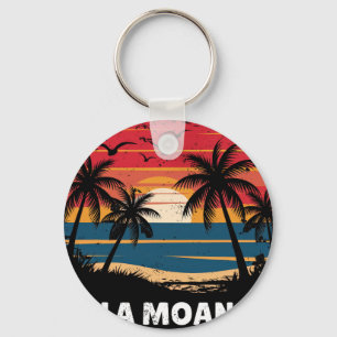 Porte-clés Ala Moana plage Hawaii Surfboarder Palmier Souve