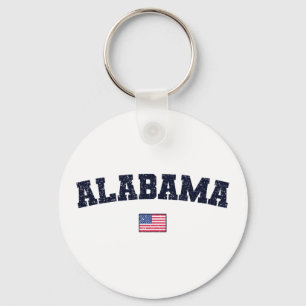 Porte-clés Alabama Etat USA Drapeau Vintage désorganisé