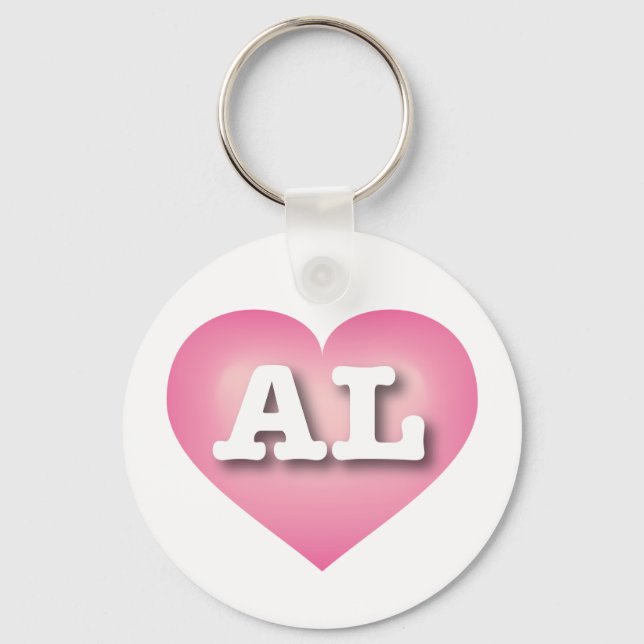 Porte-clés Alabama Pink Fade Heart - J'aime AL (Recto)