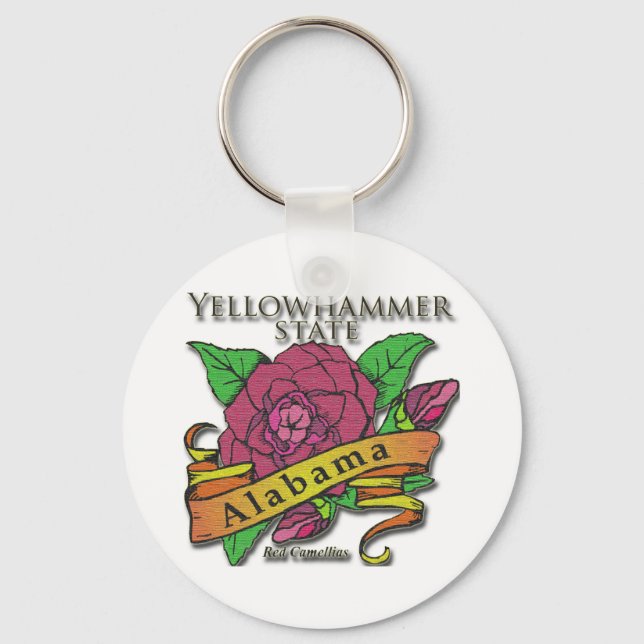Porte-clés Alabama Yellowhammer State Camellias (Recto)