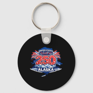 Porte-clés Alaska 250 Ans dim 4 juillet Fierté des États-Unis
