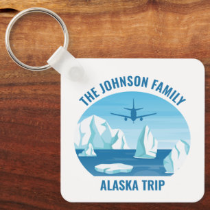 Porte-clés Alaska Famille Vacances Custom Blue Glacier