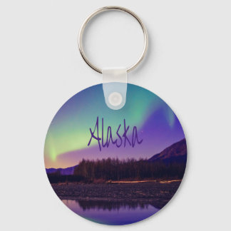 Porte-clés Alaska Northern Lights Mountains Lake