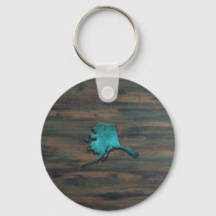 Porte-clés Alaska State Shape Teal