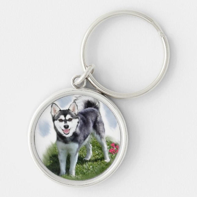 Porte-clés Alaskan Klee Kai Art (Devant)