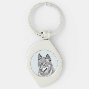 Porte-clés Alaskan Klee Kai Peinture - Cute Original Chien Ar