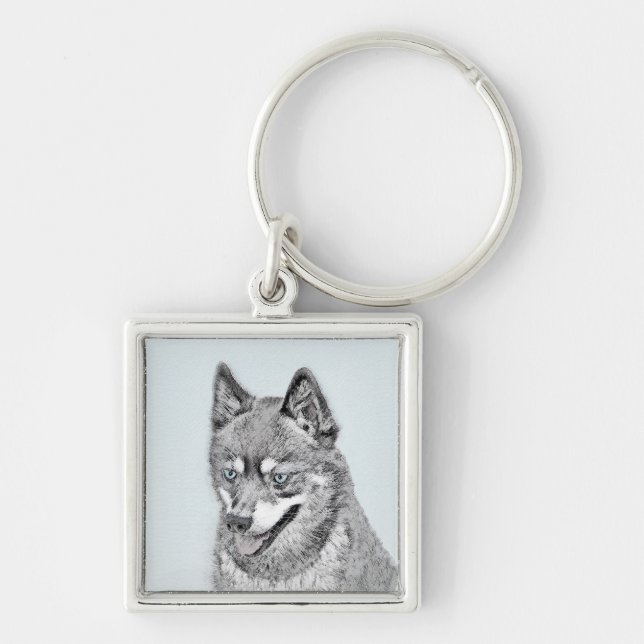 Porte-clés Alaskan Klee Kai Peinture - Cute Original Chien Ar (Devant)
