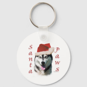Porte-clés Alaskan Malamute Père Noël Paws