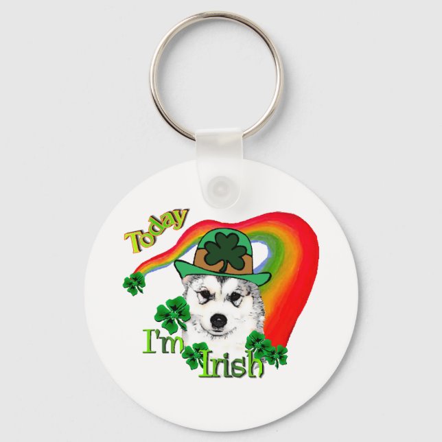 Porte-clés Alaskan Malamute St. Patrick's Day (Recto)