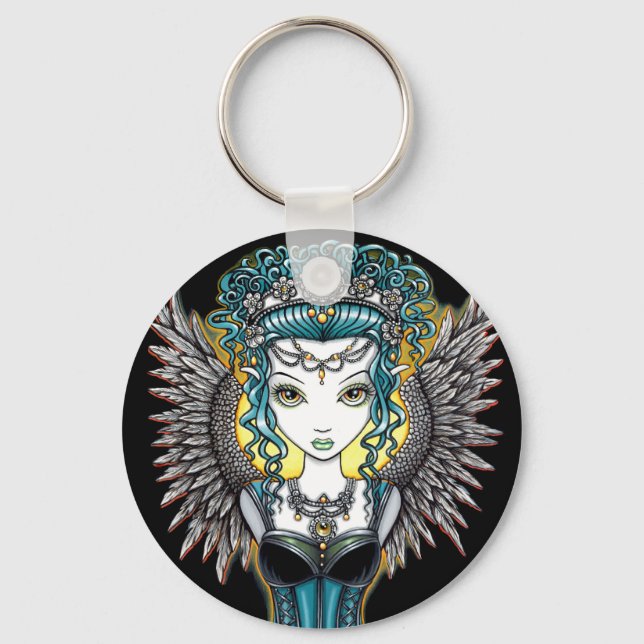 Porte-clés "Alaura" Gothic Guardian Angel Keychain (Recto)