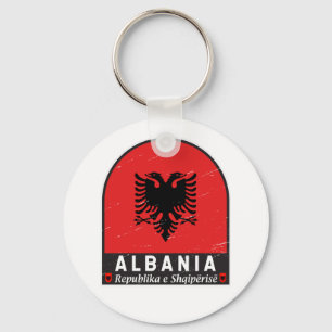 Porte-clés Albania Flag Emblem Distressed