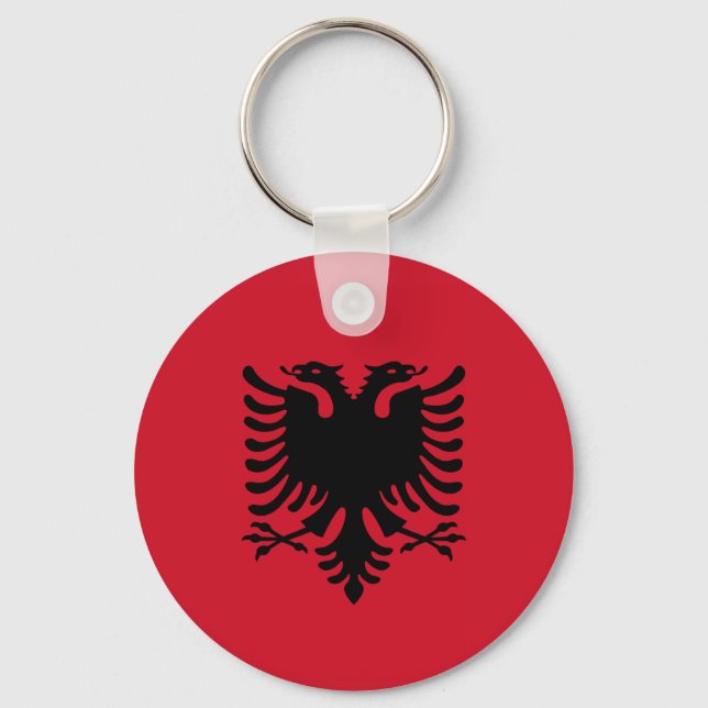 Porte-clés Albanie - Drapeau albanais (Recto)