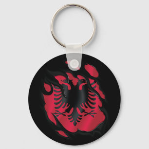 Porte-clés Albanie Drapeau déchiré