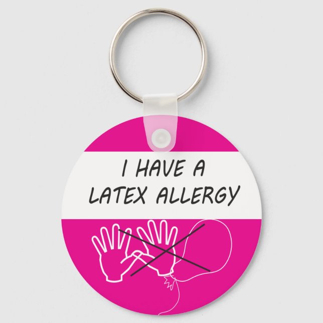 Porte-clés alerte allergie au latex tag médical (Recto)
