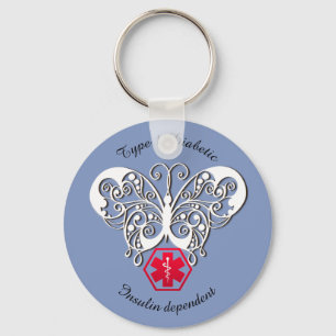 Porte-clés Alerte diabétique Type 1 ou 2 Personnaliser