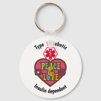 Porte-clés Alerte diabétique Type 1 ou 2 Personnaliser le coe