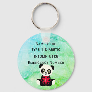 Porte-clés Alerte d'ID diabétique Médicale Type personnalis