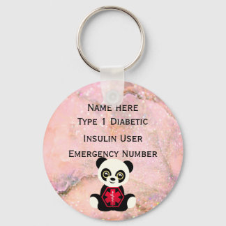 Porte-clés Alerte d'ID diabétique Médicale Type personnalisé