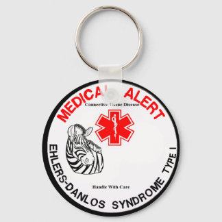 Porte-clés Alerte Médicale EDS Type 1 avec Zebra Porte - clé