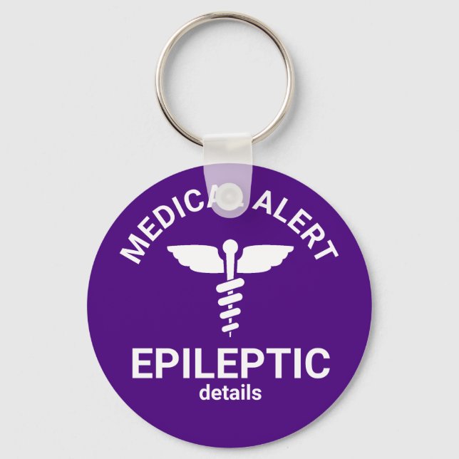 Porte-clés Alerte Médicale Epileptic Purple (Recto)