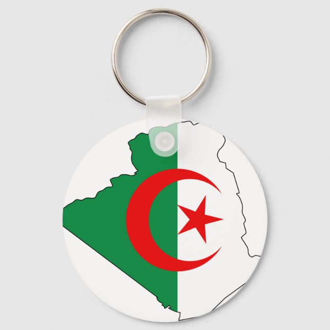 Porte-clés Algeria flag map DZ (Recto)