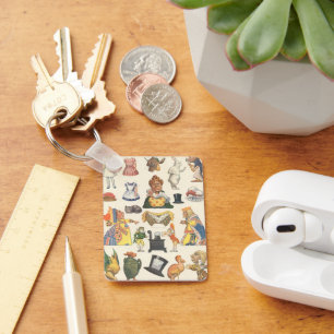 Porte-clés Alice au pays des merveilles, poupée Vintage en pa