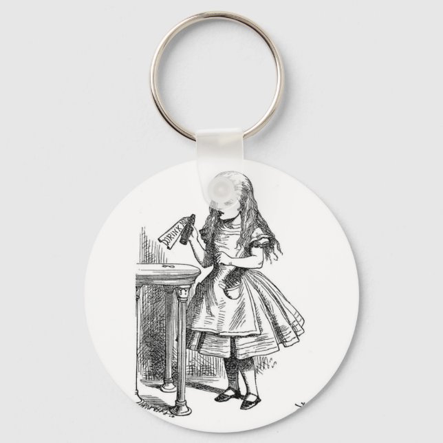 Porte-clés Alice avec la bouteille "Drink Me" (Recto)