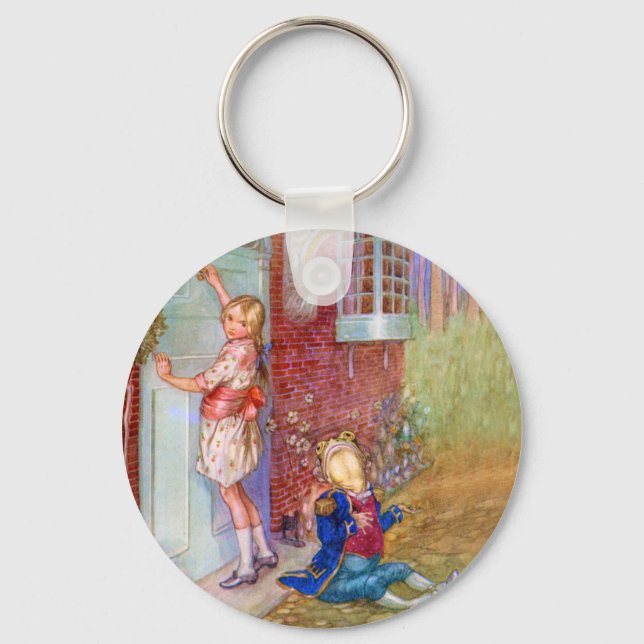 Porte-clés Alice et le footman de la grenouille à la porte de (Recto)