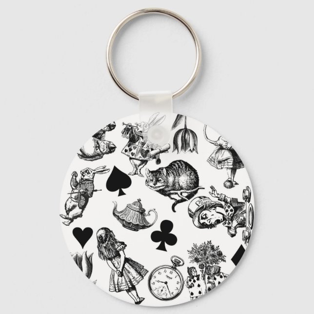 Porte-clés Alice Lapin Blanc Wonderland Classique (Recto)