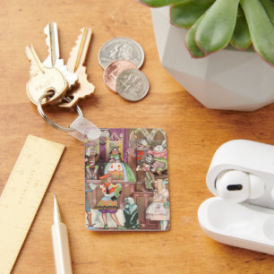 Porte-clés Alice vintage au pays des merveilles, reine des co