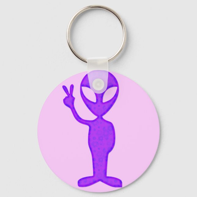 Porte-clés Alien de paix pourpre (Recto)