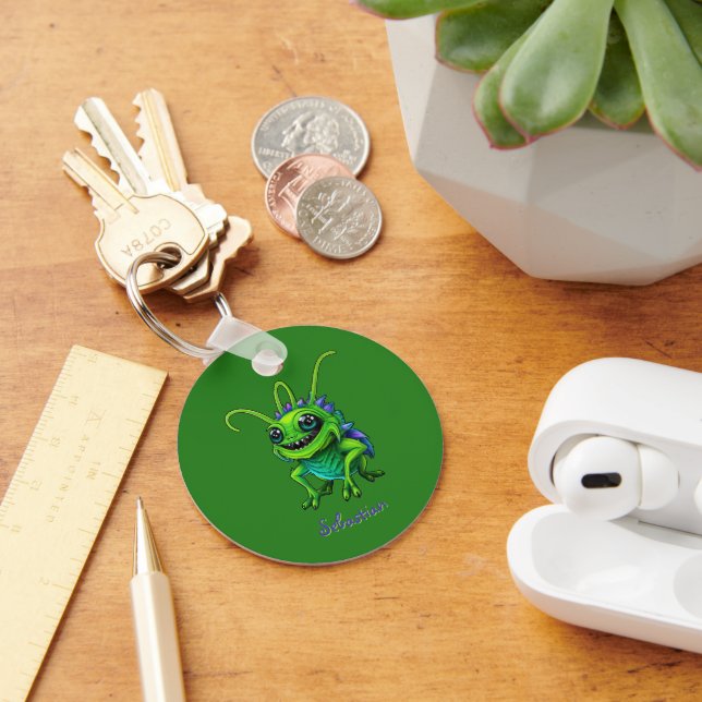 Porte-clés Alien Grille vert personnalisable - (Bureau)
