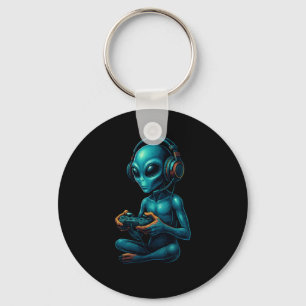 Porte-clés Alien Jeu Avec Casques Jeux Vidéo Drôle Gam