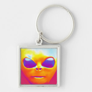 Porte-clés Alien psychédélique