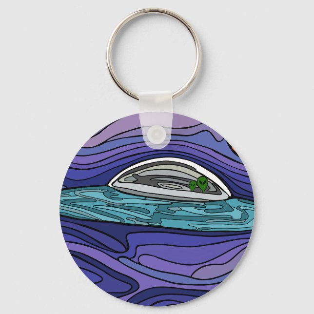 Porte-clés Alien vaisseau spatial UFO UAP paranormal (Recto)