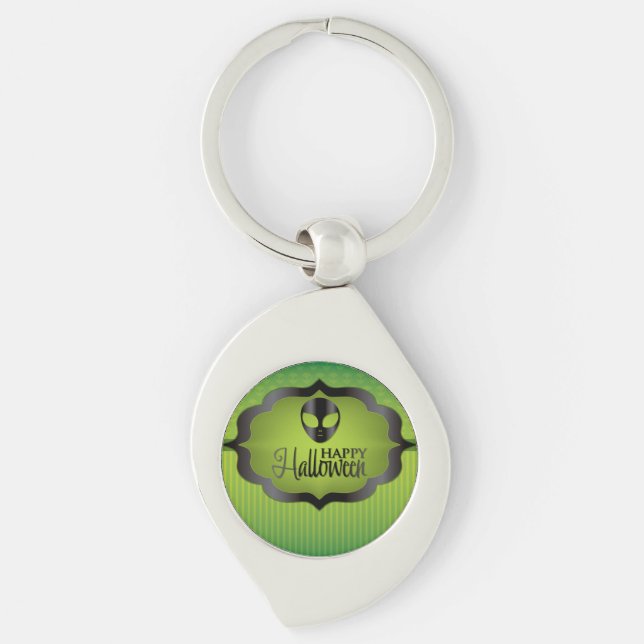Porte-clés Alien vert d'Halloween (Devant)