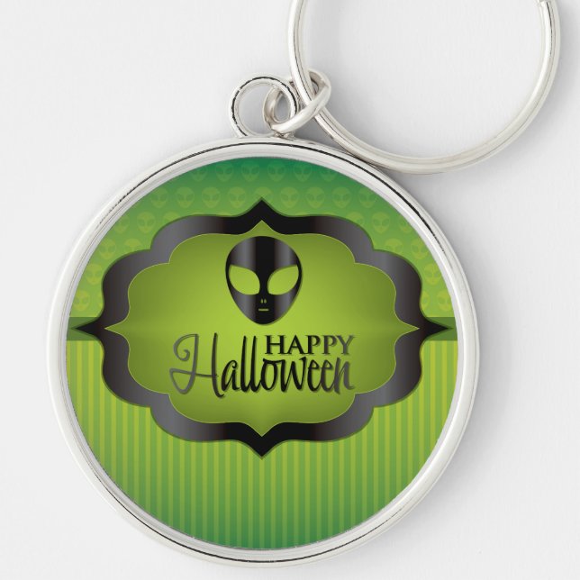 Porte-clés Alien vert d'Halloween (Devant)