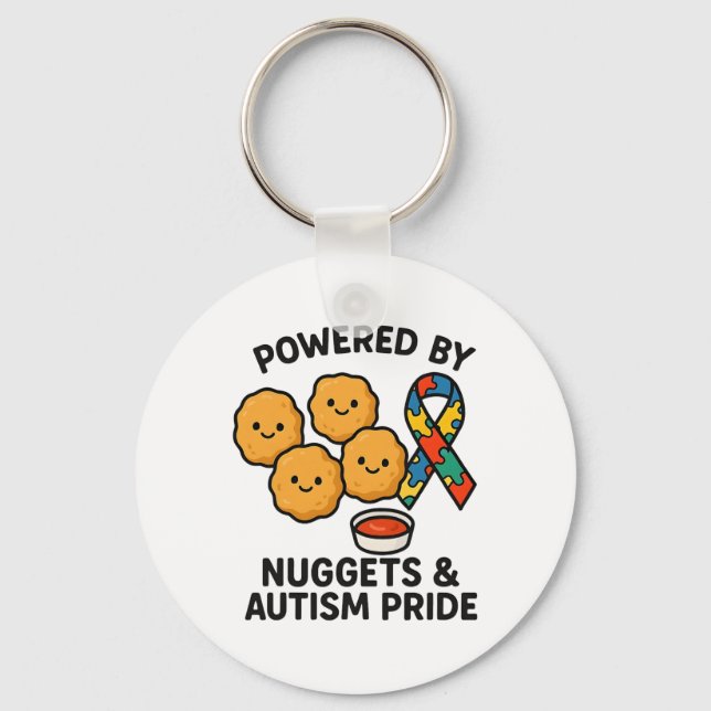 Porte-clés Alimenté par des nuggets de poulet et fierté de l' (Recto)