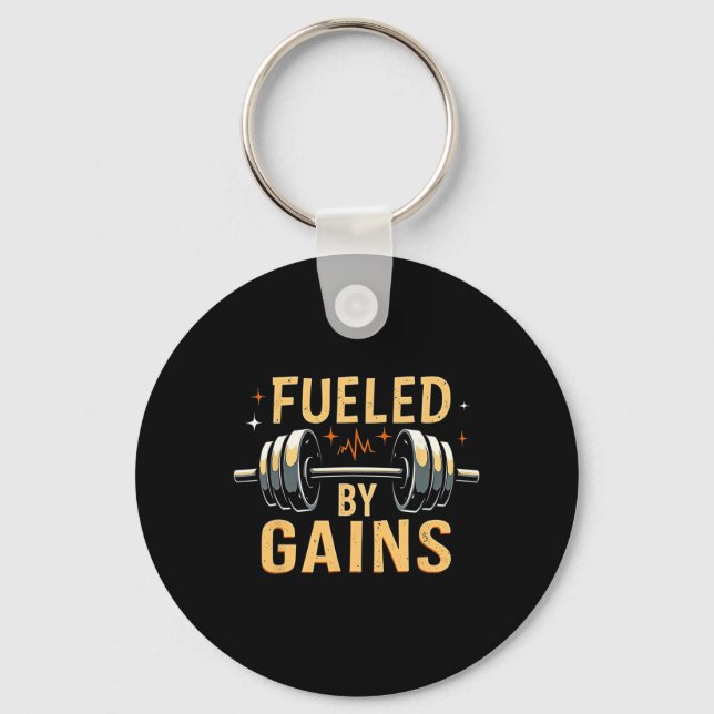 Porte-clés Alimenté Par Gain Bodybuilding Gym (Recto)
