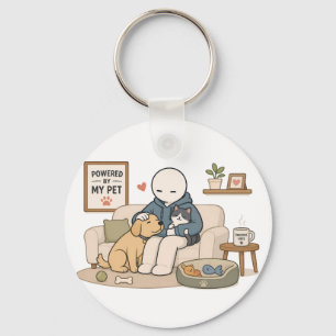 Porte-clés Alimenté par mon animal mème drôle d'amoureux d'an