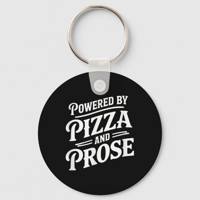 Porte-clés Alimenté Par Pizza Et Prose (Recto)