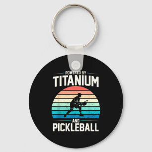 Porte-clés Alimenté par titanium pickleball drôle genou hanch