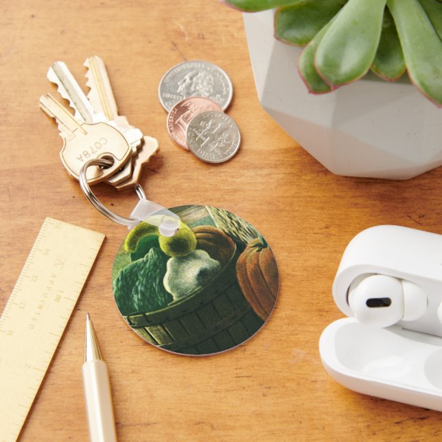 Porte-clés Aliments Anciens, Courges d'Hiver, Citrouille et P (Bureau)