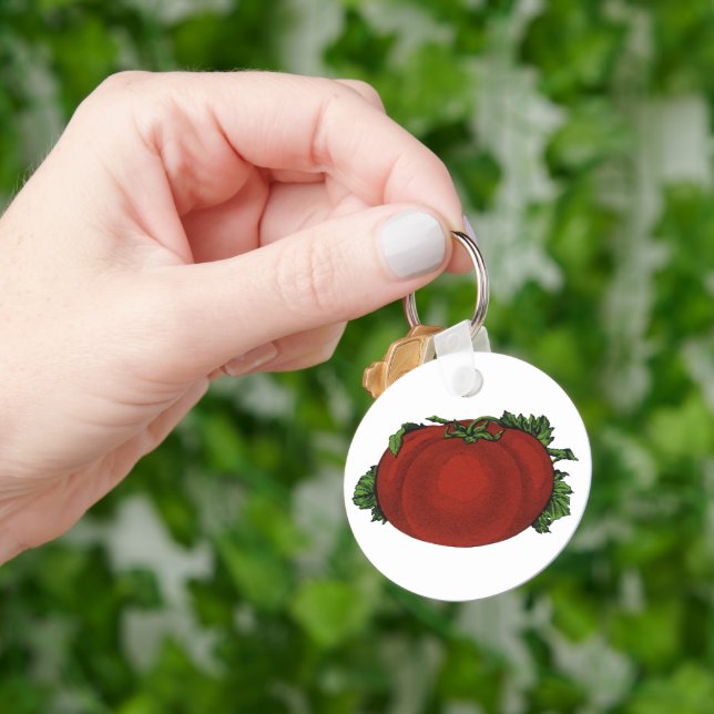 Porte-clés Aliments Anciens, Tomate Mûre, Légumes et Fruits (main)